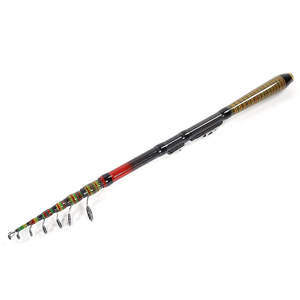 Alomejor Canna da Pesca Telescopica 240CM in Fibra di Carbonio per Mare e Lago, Canna Pesca Retrattile Portatile con di Trasporto Facile per Pesca a Mano