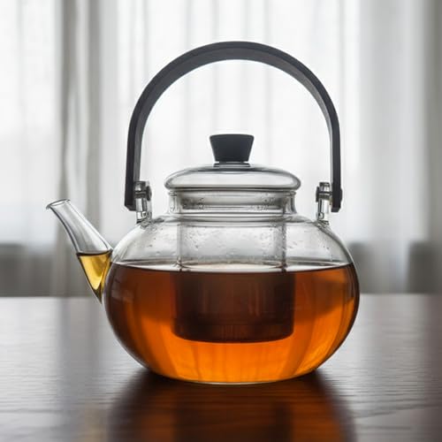Image of AGARO Adore Borosilicate Glass Kettle 900ml, Heat Resistant, Durable Clear Glass, Stovetop & Microwave Safe, Ideal for Tea, Coffee, Water & Hot Beverages