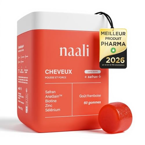 Gummies cheveux AnaGain et zinc Naali pour stimuler la vitalité et la force capillaire globale