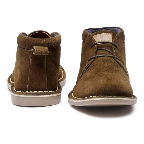 Image of LOUIS STITCH Chukka Boots For Men| Suede Leather Boots for Men| High Ankle Casual Boot | Casual Office & Trekking Shoes | Hiking Boots for Men | Stitch Down Desert Boots |Size-UK012 Olive Green [LSSDSUCKCUCM]