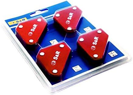 S&R Mini Welding Support Magnet - Set of 4 Magnets 58 x 50 mm with Angle 45 °, 90 °, 135 °