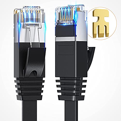 Cable Ethernet Cat 8 6FT con conector RJ45 negro miniatura 3