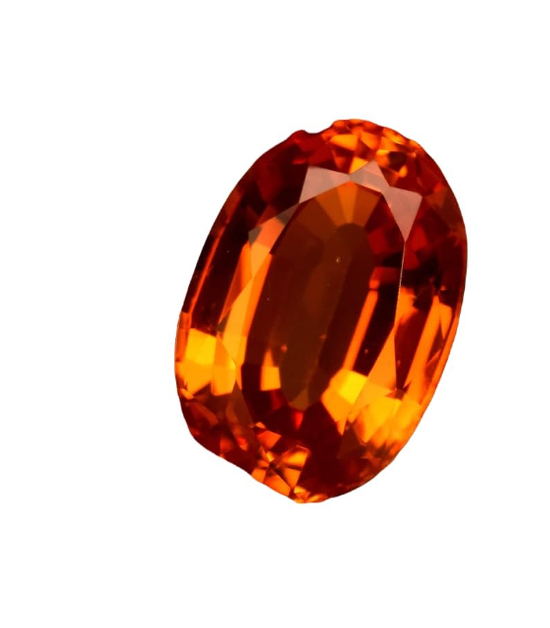 Saphir orange de haute joaillerie 13x9x6mm ovale pour bague exclusive