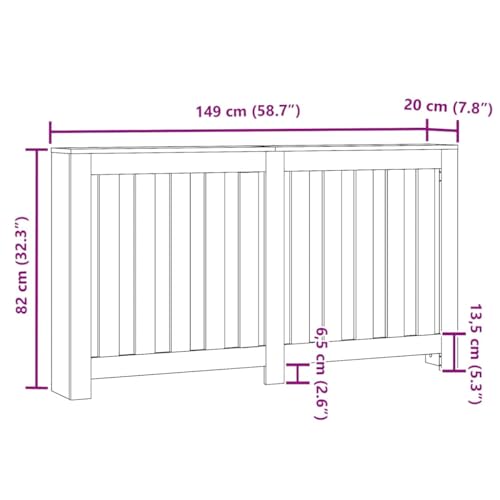 Cache-radiateur chêne fumé 149x20x82 cm en bois d'ingénierie - 4