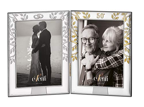 Marco fotos Doble Personalizado Novios Bodas de Oro en Plata Bilaminada 9x13