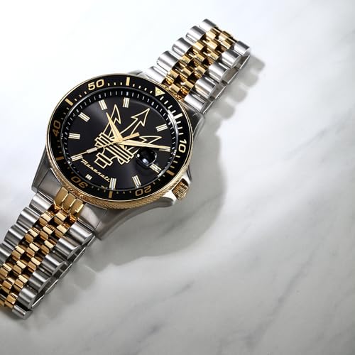 Maserati Reloj Hombre analógico de 44 mm para evitar retrasos con estilo 6