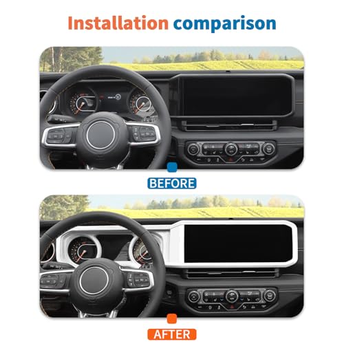 JeCar White ABS Dashboard Trim Interior Accessories for 2024-2025 2026+ Jeep Wrangler JL & Gladiator JT, Instrument Cluster & Center Screen Frame Decoration Upgrade by JeCar - Used condition - Image 2