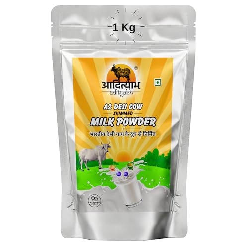 Image of Adityabh A2 Cow Skimmed Milk Powder 1 kg (Pack of 1) | Clean & Natural | No Added Sugar | No Preservatives | Nutrient-Rich Dairy Powder | Ideal for Tea, Coffee & Daily Kitchen Use