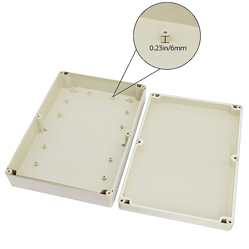 Lemotech Waterproof Dustproof Ip65 Abs Plastic Junction Box Universal Electric Project Enclosure Pale Gray 10.4 X 7.2 X 2.4 Inch (263 X 182 X 60 Mm) #TOP3