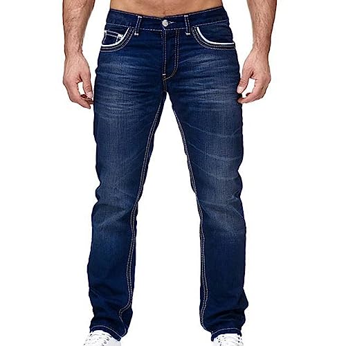 Bootcut Jeans for Men Retro Distressed Washed Denim Pants Punk Vintage Slim Juniors Jeans Casual Fashion Trousers