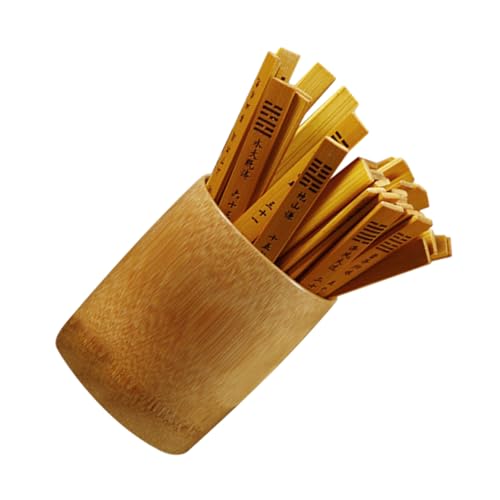 ERINGOGO Divination Prop Set Bamboo Sticks for Hexagram 64 Sticks Chinese Style Divination Game