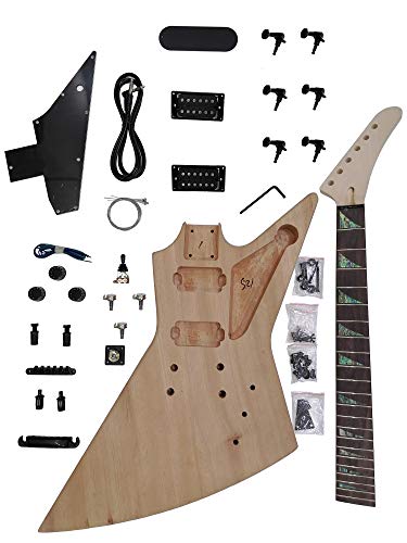 EX-Style DIY Electric Guitar Kit Solid Body Explorer Style Electric Guitar Builder Kit