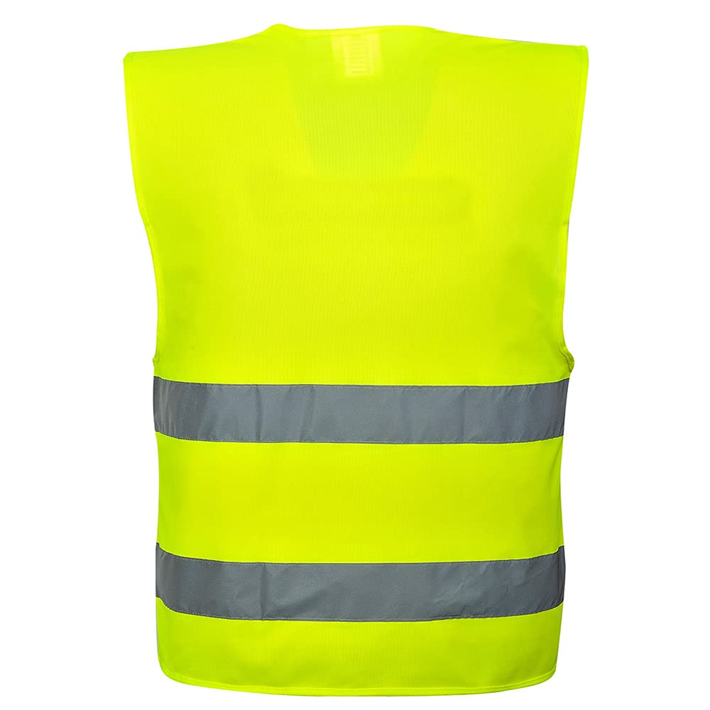 Portwest Hi-Vis Two Band Vest, Size: S/M, Colour: Yellow, C474YERS/M, S-M - Image 2