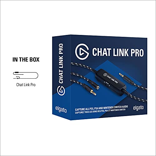 elgato chat link pro - audio adapter for ps5 ps4 nintendo switch capture voice chat gameplay sound extra long cable