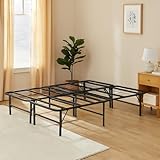 Naomi Home Foldable Full Metal Bed Frame with 13-Inch Underbed Storage, Fully Assembled Steel Platform No Box Spring Needed, Squeak-Free 600 lb Capacity for Stress-Free Setup and Small Spaces, Black