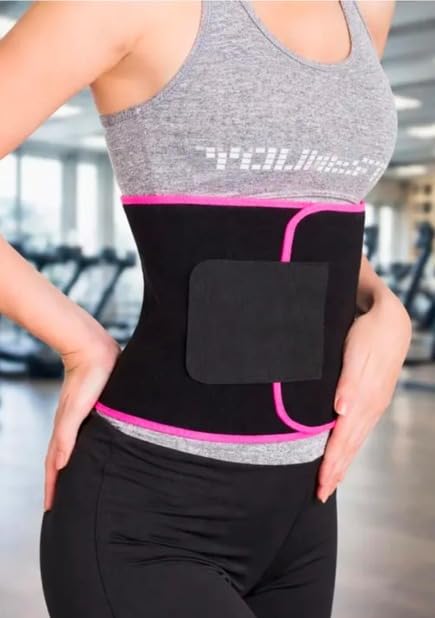 Waist Trimmer Sweat Belt for Gym, Neoprene Slimming Belt, Free Size, Fat Burner, Contoured and Flexible.-image-45