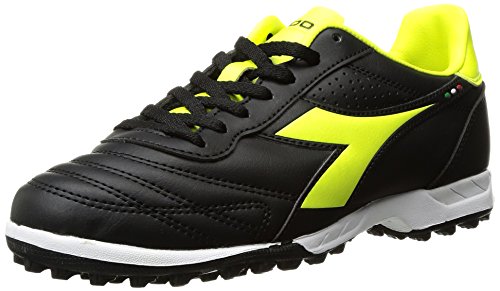 Diadora Soccer Unisex-Kid's Brasil R Tf Jr Sneaker, Black/Flou Yellow, 5 Medium Us Big Kid #TOP7