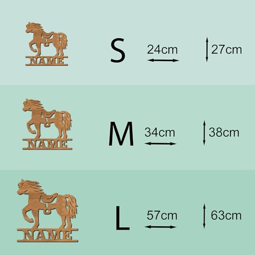 codiarts. Namensschild, Wandbild, Kinderzimmer, Kindertür, personalisierbar mit Namen, selbstklebend (Leopard) Pferd)