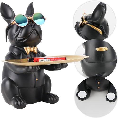 suruim-Bouledogue-Statue-Chien-avec-Plateau-Decoratif-Plateau-de-Rangement-en-Resine-pour-Cles-Friandises-et-Decoration-Decoration-Maison-Moderne-Deco-Interieur-Maison-Noir