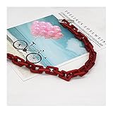 女性アクリルショルダーバッグストラップラッカープラスチックチェーンカラーシックソリッドカラーメッセンジャーハンドバッグベルト (Color : Lacquer red, Size : 120cm black)