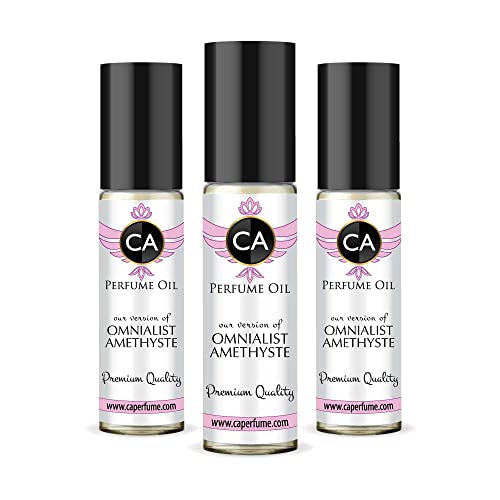 CA Perfume Impression of Omnialist Amethyste for Women Eau De Parfum Floral Woody Musk Scent Long Lasting Perfumes for Women Travel Size TSA Ready for Day and Night Wear 0.33 Fl Oz 10ml (Pack of 3)