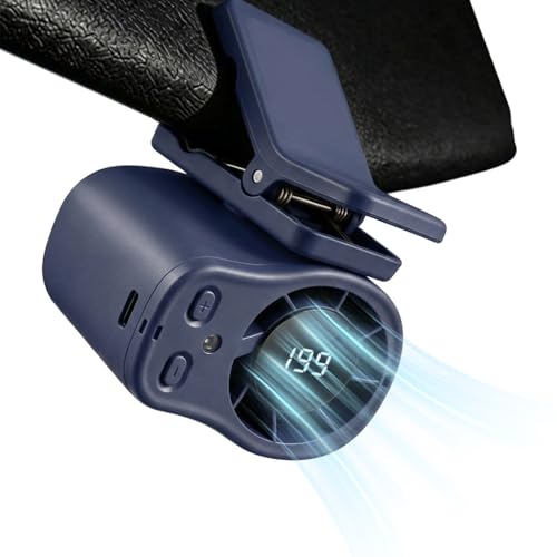 Clip On Fan with Led Display Portable Ac for Car 16C Cooling System 360 Rotation &199 Speeds Adjustable Mini Car Fan Personal Portable Car Clip-On Air Conditioner Fan for Office Cars Outdoor