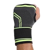 Fafeims Verstellbare Kompressions-Handgelenk- und Handflächenstütze mit Druckgürtel, Strickarmband-Unterstützung für Gewichtheben, Tennis, Golf, Yoga (L)
