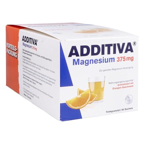 ADDITIVA Magnesium 375 mg Granulat 3er Pack 700 g, Farblos, Orange, 1 stück, (Pack of 3)