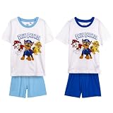 Pijama de Verano de La Patrulla Canina para Niño - Color Blanco y Celeste - Talla 3 Años - Pijama Corto Fabricado en Algodón 100% - Producto Original Diseñado en España