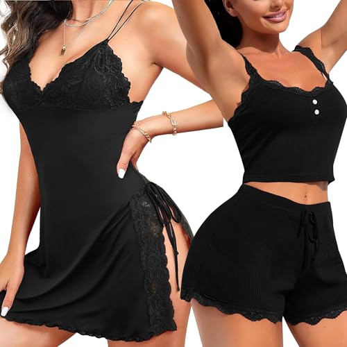 Ensemble babydoll lingerie confortable pour nuits sensuelles