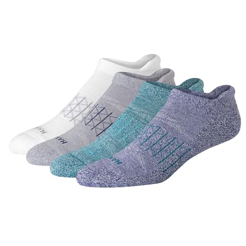 Image of Hanes Men's Socks, Absolute Comfort Cushioned Moisture-wicking Seamless Toe, 4 Pack, Ankle, Crew and Heel Shield Socks