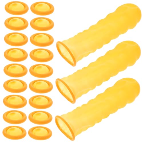Holibanna Latex Finger Protectors 100pcs Large Size Yellow for Household Industrial Safety