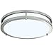 LB72162 LED Flush Mount Ceiling Light, 12 inch, 15W (150W Equivalent) Dimmable 1200lm, 5000K Daylight, Brushed Nickel Round Lighting Fixture for Kitchen,Hallway,Bathroom,Stairwell