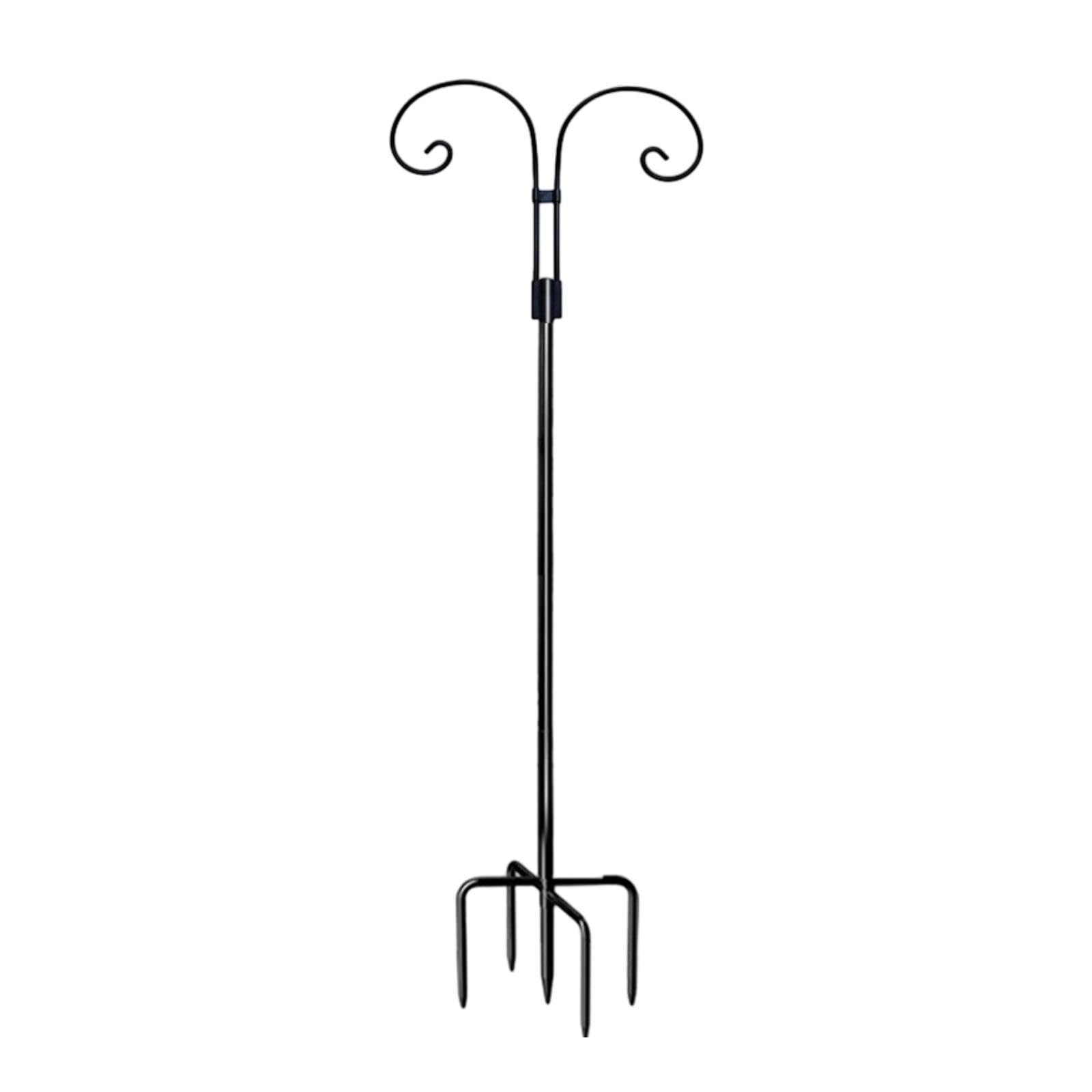 CALANDIS™ Double Shepherds Hook Iron for Hummingbird Feeder Flower Basket Bird Feeders Height 2M