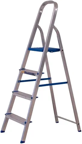 Escada Dobravel 4 Degraus em Aluminio Alumasa 120 kg de Capacidade