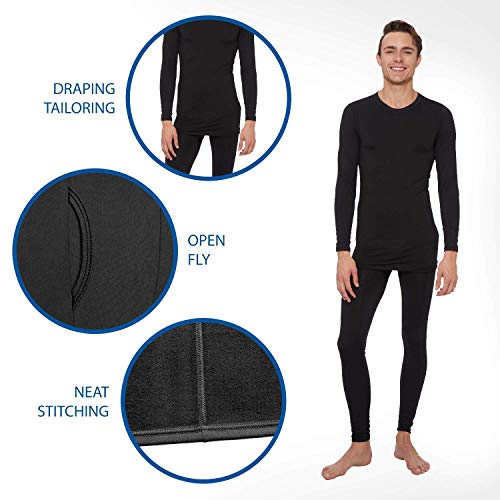 Rocky Thermal Underwear for Men Lightweight Cotton Knit Thermals Men's Base Layer Long John Set (Grey - Lightweight (Cotton) - Medium) - Thumbnail 6