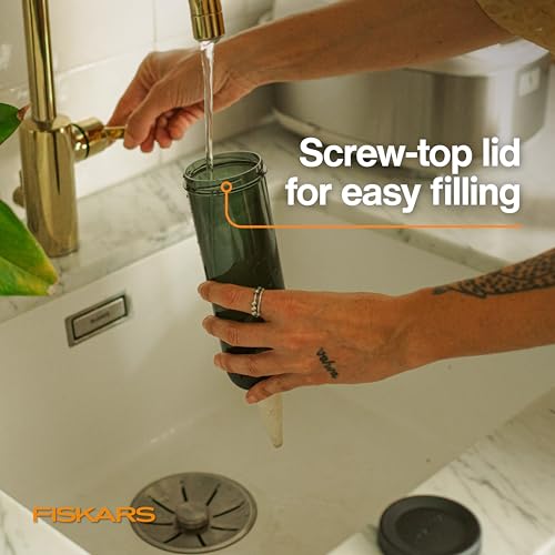Image of Fiskars Watering Spike for Indoor Plants, Self-Watering Device to Water Plants While Away, Continuous Hydration for Care on Vacation & Travel, Porous Ceramic Cone Stake for Slow Release, 11.75 oz