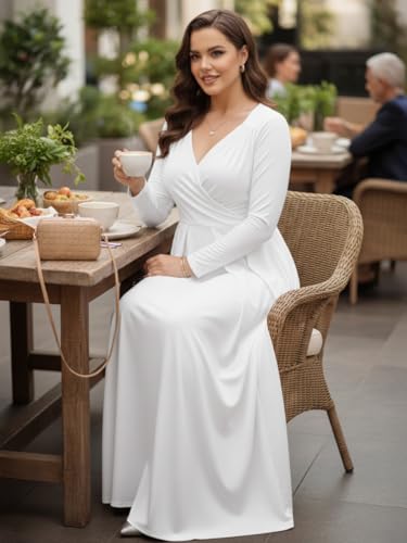 Image of KOH KOH Womens Long Sleeve Empire Cocktail Elegant Evening Versatile Maxi Dress