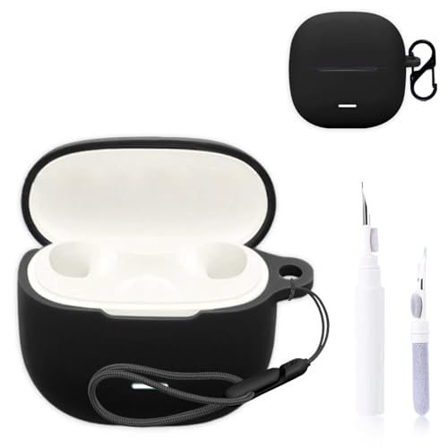 Redmi Buds 8 Active�P�[�X�J�o�[�ANOUKAJU �C���z���ی�J�o�[(�J���r�i+�X�g���b�v+�N���[�j���O�y���t��) �����h�~�A���h�~�A�ϏՌ��ARedmi Buds 8 Active�p�P�[�X(�u���b�N)