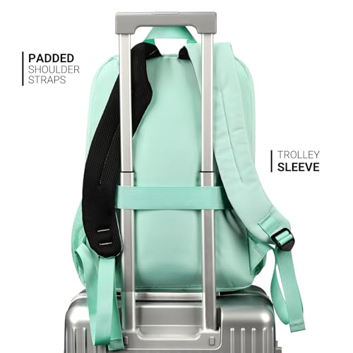 Image of ZORFIN 26L Backpack for College, and Travel: Water Resistant Bookbag - Mint