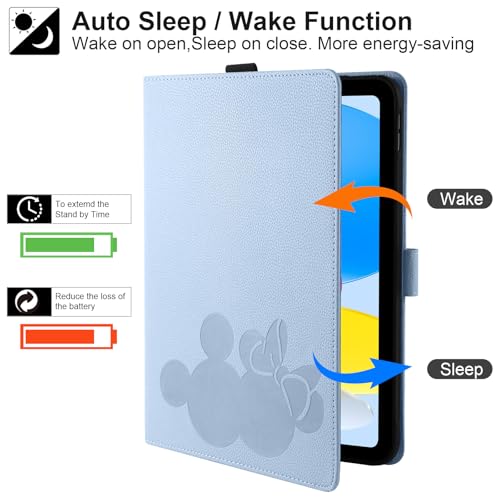 Qribo 対応【 iPad 10.2インチ ケース 2021/2020/2019モデル】iPad 9世代 ケース 優しさ 美しい 漫画のキャラクター ハンドメイド 簡約風 アイパッド10.2 カバー iPad Air3 10.5 インチ 2019 第3世代 タブレットケース 精密なデザイン iPadpro10.5ケース スタンド機能 薄型 折り畳み式 ライトブルー