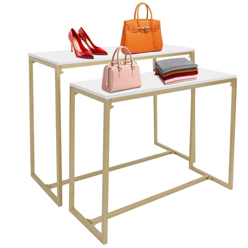 ksxnkhk expositores metálicos para Zapatos y Bolsos, mesas Nido, estantes elevadores Modernos.