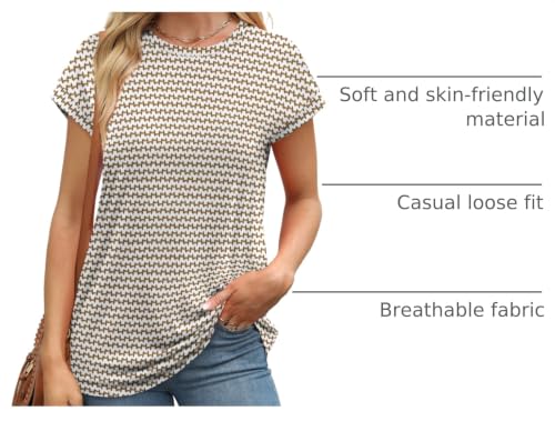 Image of Alaroo Womens Summer Tops Short Sleeve Shirts Crew Neck Tshirt Cute Trendy Tunic Blouses (S-3XL)