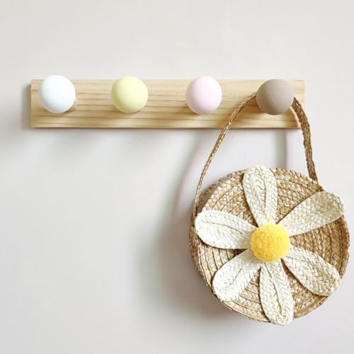 Perchero de madera multiusos con 4 ganchos para colgar ropa 7