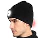 Produktbild Meowtutu LED Mütze Kappe, Beanie mit USB Nachladbare Licht Scheinwerfer und Rücklicht für Männer Frauen Warme Strickmütze LED Cap Licht USB-Rechargeable Lampe Entnehmbar (Schwarz-2 LED)