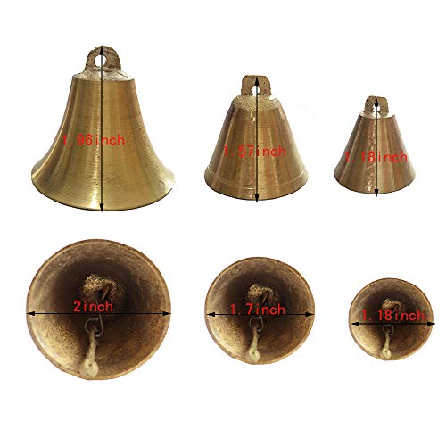 Pack Of 3 Pieces Of Different Sizes Vintage Style Brass Hanging Bell Cow Horse Sheep Dog Camel Bells Home Garden Christmas Tree Decoration Bells #TOP1