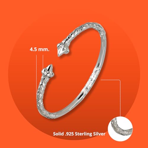 Pointy Ends .925 Sterling Silver West Indian Bangles, 1 pair2