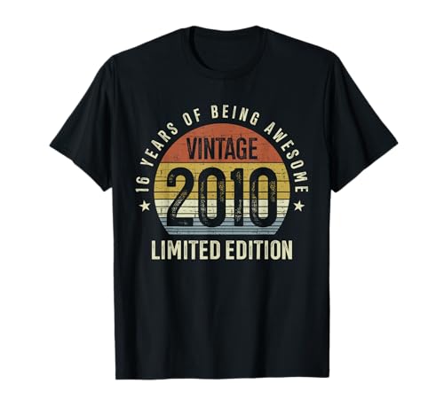 16th Birthday Vintage 2010 Limited Edition 16 Years Old T-Shirt