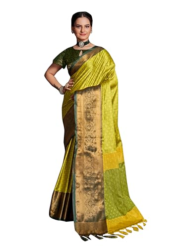 Image of Avantika Fashion Women's Woven Cotton Silk Art Silk Banarasi Saree With Blouse Piece