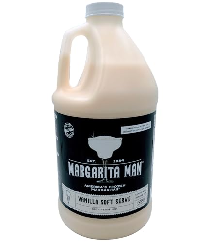 Margarita Man Vanilla Soft Serve Ice Cream Mix, Liquid Concentrate, 1/2 Gallon, Made with Pure Cane Sugar